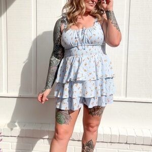 No Boundaries Light Blue Floral Romper